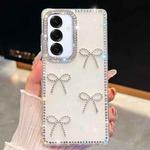 For Samsung Galaxy A16 5G Diamond Glitter Bow-knot Four-Corner Shockproof Phone Case(White)