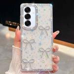 For Samsung Galaxy A16 5G Diamond Glitter Bow-knot Four-Corner Shockproof Phone Case(Transparent Stars)