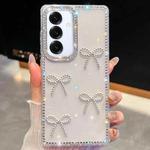 For Samsung Galaxy A16 5G Diamond Glitter Bow-knot Four-Corner Shockproof Phone Case(Transparent)