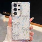 For Samsung Galaxy S24 FE 5G Diamond Glitter Bow-knot Four-Corner Shockproof Phone Case(Transparent Stars)