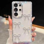 For Samsung Galaxy S24 FE 5G Diamond Glitter Bow-knot Four-Corner Shockproof Phone Case(Transparent)