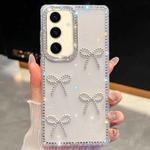 For Samsung Galaxy S24+ 5G Diamond Glitter Bow-knot Four-Corner Shockproof Phone Case(Transparent)