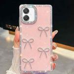 For Samsung Galaxy A07 5G Diamond Glitter Bow-knot Four-Corner Shockproof Phone Case(Light Pink)