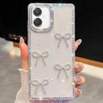 For Samsung Galaxy A07 5G Diamond Glitter Bow-knot Four-Corner Shockproof Phone Case(Transparent)