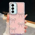 For Samsung Galaxy A17 5G Diamond Glitter Bow-knot Four-Corner Shockproof Phone Case(Light Pink)