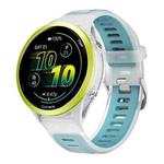 18mm Silver Steel Buckle Translucent Color Silicone Watch Band(Jelly Blue)