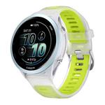 18mm Silver Steel Buckle Translucent Color Silicone Watch Band(Ice Lime)