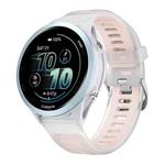 18mm Silver Steel Buckle Translucent Color Silicone Watch Band(Cherry Pink)