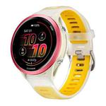 20mm Silver Steel Buckle Translucent Color Silicone Watch Band(Yellow)