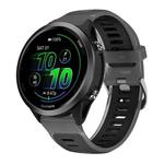 22mm Silver Steel Buckle Translucent Color Silicone Watch Band(Black)