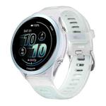 22mm Silver Steel Buckle Translucent Color Silicone Watch Band(White)