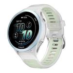 22mm Silver Steel Buckle Translucent Color Silicone Watch Band(Mint Green)