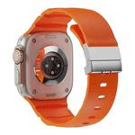 For Apple Watch 46mm / 49mm / 45mm / 44mm Magnetic Clasp Silicone Watch Band(Orange)