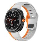 For Samsung Galaxy Watch8 / Watch8 Classic Wave Reverse Buckle Silicone Watch Band(Gray Orange)