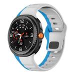 For Samsung Galaxy Watch8 / Watch8 Classic Wave Reverse Buckle Silicone Watch Band(Gray Blue)