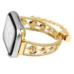 For Apple Watch 42mm / 41mm / 40mm / 38mm Platinum Star Zirconium Metal Watch Band(Gold)