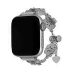 For Apple Watch 46mm / 49mm / 45mm / 44mm Four Leaf Clover Chain Alloy Watch Band(Silver+Silver Four Leaf Clover)