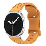 For Samsung Galaxy Watch8 / Watch8 Classic Concave Leopard Butterfly Buckle Silicone Watch Band(Yellow)