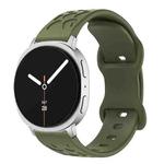 For Samsung Galaxy Watch8 / Watch8 Classic Concave Leopard Butterfly Buckle Silicone Watch Band(Army Green)