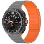 For Samsung Galaxy Watch8 / Watch8 Classic Tri-beads Magnetic Silicone Watch Band(Gray Orange)