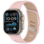 For Apple Watch 46mm / 49mm / 45mm / 44mm Oblique Buckle Breathable Two-Color Silicone Watch Band(Oxford Pink Rose Gray)