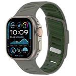 For Apple Watch 46mm / 49mm / 45mm / 44mm Oblique Buckle Breathable Two-Color Silicone Watch Band(Olive Green Gray Army Pants Khaki)