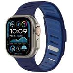 For Apple Watch 46mm / 49mm / 45mm / 44mm Oblique Buckle Breathable Two-Color Silicone Watch Band(Shades of Navy)