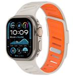 For Apple Watch 46mm / 49mm / 45mm / 44mm Oblique Buckle Breathable Two-Color Silicone Watch Band(Starlight Orange)