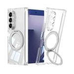 For Samsung Galaxy Z Fold7 5G Foldable Airbag MagSafe Ring Holder Phone Case(Transparent)