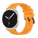For Samsung Galaxy Watch8 / Watch8 Classic Black Buckle Round Tail Silicone Watch Band(Amber Yellow)