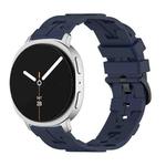 For Samsung Galaxy Watch8 / Watch8 Classic Black Buckle Round Tail Silicone Watch Band(Navy Blue)