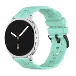 For Samsung Galaxy Watch8 / Watch8 Classic Black Buckle Round Tail Silicone Watch Band(Teal Blue)