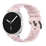 For Samsung Galaxy Watch8 / Watch8 Classic Black Buckle Round Tail Silicone Watch Band(Rose Pink)