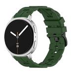 For Samsung Galaxy Watch8 / Watch8 Classic Black Buckle Round Tail Silicone Watch Band(Army Green)