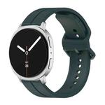 For Samsung Galaxy Watch8 / Watch8 Classic Colorful Buckle Grooved Silicone Watch Band(Dark Green)