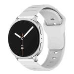 For Samsung Galaxy Watch8 / Watch8 Classic Wave Texture Stud Buckle Silicone Watch Band(White)