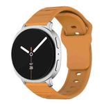 For Samsung Galaxy Watch8 / Watch8 Classic Wave Texture Stud Buckle Silicone Watch Band(Amber Yellow)