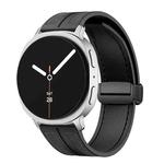 For Samsung Galaxy Watch8 / Watch8 Classic Fold Magnetic Buckle Hybrid Nylon Silicone Watch Band(Black)