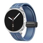 For Samsung Galaxy Watch8 / Watch8 Classic Fold Magnetic Buckle Hybrid Nylon Silicone Watch Band(Light Blue)