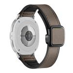 For Samsung Galaxy Watch8 / Watch8 Classic Square Magnetic Buckle Leather Skin Silicone Watch Band(Brown)