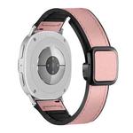 For Samsung Galaxy Watch8 / Watch8 Classic Square Magnetic Buckle Leather Skin Silicone Watch Band(Pink)