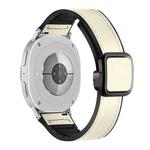 For Samsung Galaxy Watch8 / Watch8 Classic Square Magnetic Buckle Leather Skin Silicone Watch Band(Beige)
