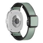 For Samsung Galaxy Watch8 / Watch8 Classic Square Magnetic Buckle Leather Skin Silicone Watch Band(Azure)