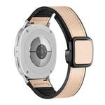 For Samsung Galaxy Watch8 / Watch8 Classic Square Magnetic Buckle Leather Skin Silicone Watch Band(Apricot)