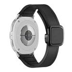 For Samsung Galaxy Watch8 / Watch8 Classic Square Magnetic Buckle Leather Skin Silicone Watch Band(Black)