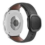 For Samsung Galaxy Watch8 / Watch8 Classic Magnetic Fold Genuine Buckle Leather Watch Band(Black)