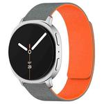 For Samsung Galaxy Watch8 / Watch8 Classic Cloud Wood Grain Magnetic Silicone Watch Band(Gray Orange)