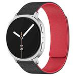 For Samsung Galaxy Watch8 / Watch8 Classic Cloud Wood Grain Magnetic Silicone Watch Band(Black Red)