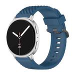 For Samsung Galaxy Watch8 / Watch8 Classic Black Buckle Spruce Silicone Watch Band(Dark Blue)