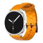 For Samsung Galaxy Watch8 / Watch8 Classic Football Texture Solid Color Silicone Watch Band(Amber Yellow)